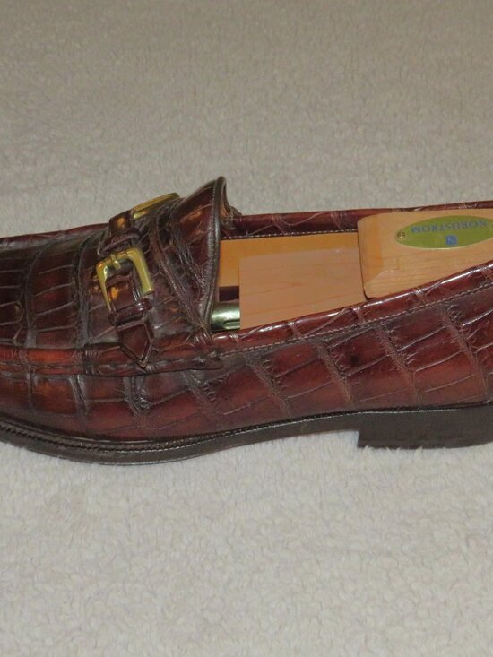 Ralph Lauren Purple Label Burgundy Crocodile Buckle Stirup Loafers 10D main image 7